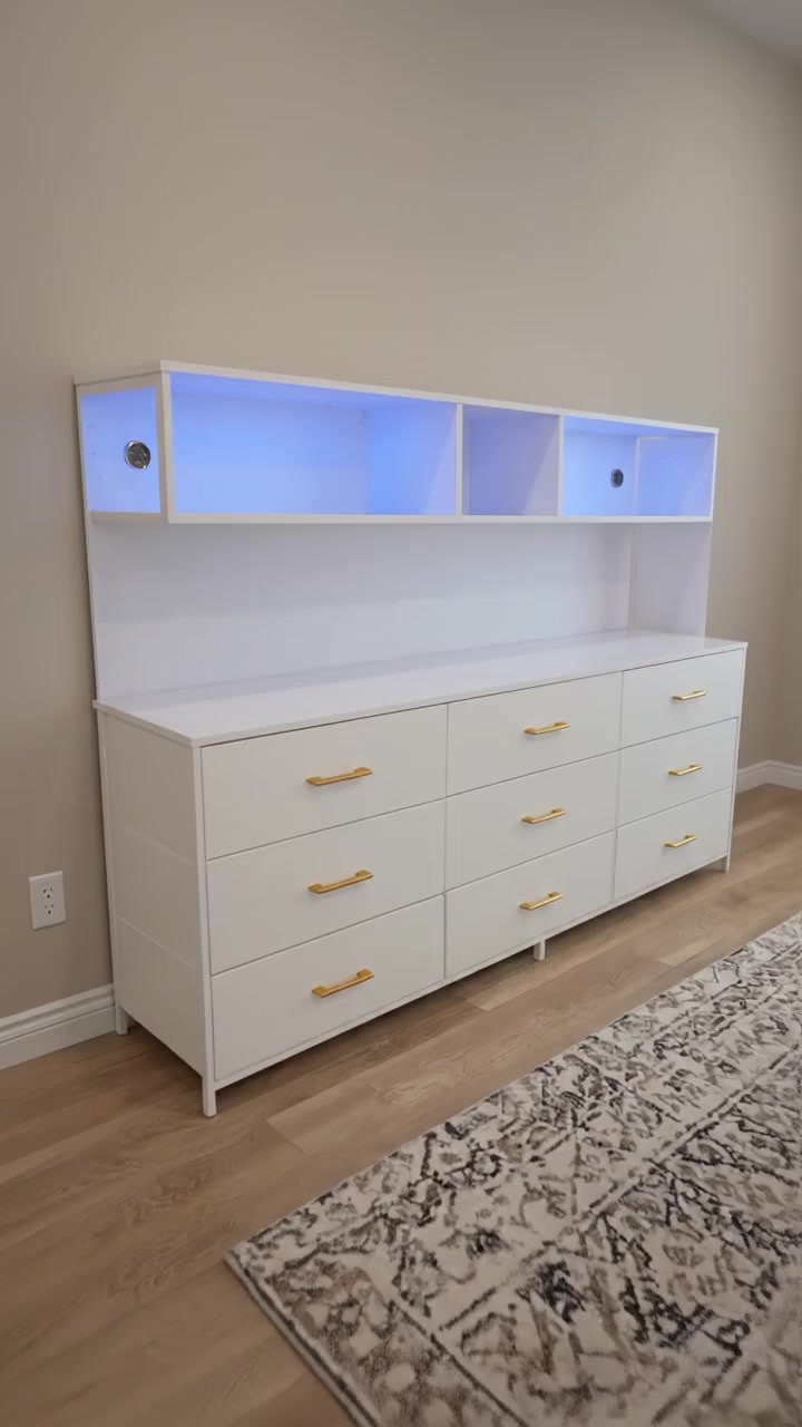 Raybee 55-Inch LED Dresser - Fit, Drawers, Outlet